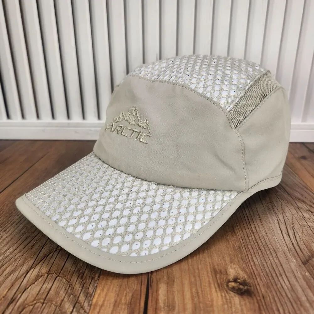 Artic 5 Panel Hat Cap Buckle Vented Beige Evaporative Hiking Outdoors Sport Sun